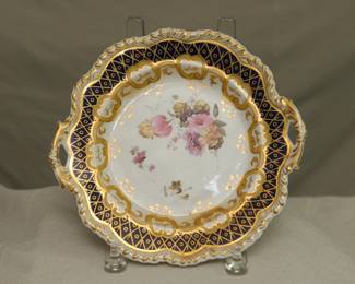 18th/19th Century Handled Plate, Identified as Spode on Note on Reverse.