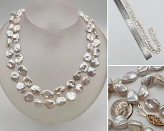 Freshwater pearl necklace with 14k clasp