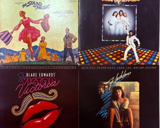 Soundtrack albums from The Sound of Music, Saturday Night Fever, Victor Victoria, and Flashdance
