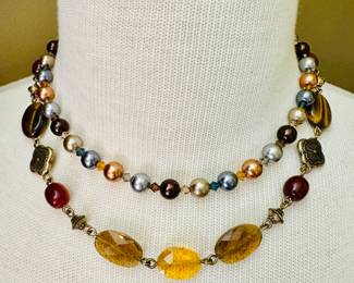 Kalan faux pearl multicolor necklace and a Lauren Ralph Lauren beaded necklace