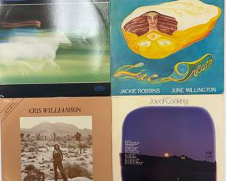 Vintage vinyl from Cris Williamson, and Joy of Cooking 'Joy of Cooking Toni, David, Terry, Fritz & Ron'