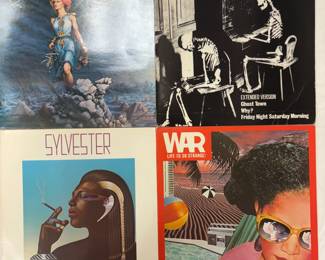 Vinyl records from Anthem, The Specials, Sylvester, and War