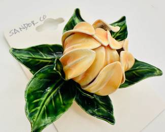 Sandor Co. enamel floral brooch