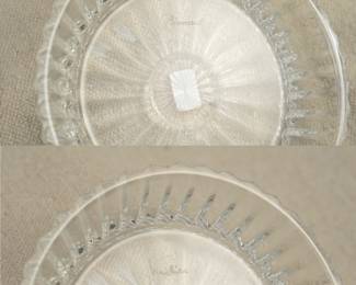 Closeup showing the Baccarat Mille Nuits crystal coaster, designed by Mathias for Baccarat; original presentation box.