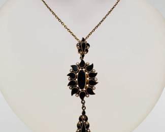 Another view of the antique 19th c. gold filled pendant necklace
