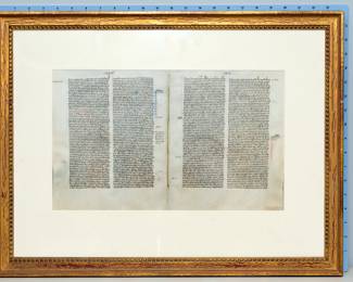 Framed leaves from a Leber Atelier Bible circa 1240, Book of Kings IV - Ch 15-17