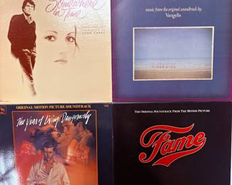 Soundtrack albums from the films Somewhere in Time, Chariots of Fire, The Year of Living Dangerously, and Fame
