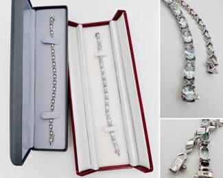 Contemporary 14k white gold tennis bracelets