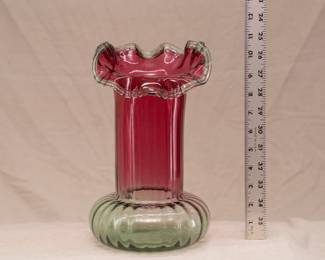 Antique rubina verde art glass vase