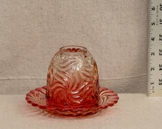 Baccarat Deposé two piece Rose Tiente glass fairy lamp