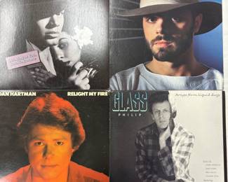Vintage vinyl LP records: Narada Michael Walden, Peter Brown, Dan Hartman, Philip Glass