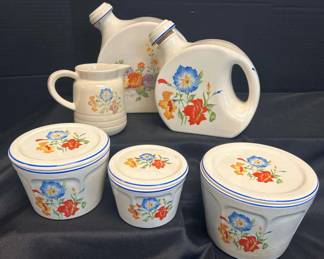Universal Cambridge Ovenproof Pottery Set Of Bowls Pitcher And Water Jugs