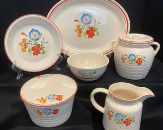 Universal Potteries Cambridge Ohio Ovenproof Serving Platter Jar Pitcher Covered Serving Dish