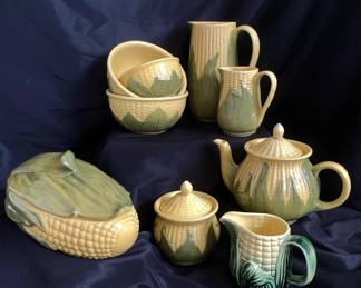 Shawnee USA Made Oven Proof Corn Dishes Pitchers Bowls And Teapot