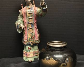 Handmade Chinese Porcelain Figurine And Japanese Base