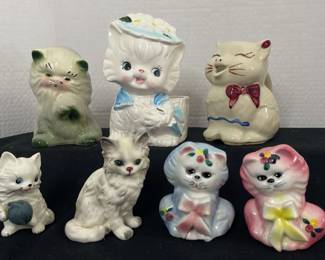 Vintage Ceramic Cats By Lefton USA Pottery Napcoware