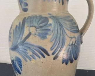 Vintage Stoneware Pitcher With Makers Mark