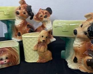 Shawnee Pottery And Royal Copley Ceramic Dog Planters