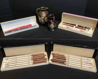 Vintage Japanese Chopstick Sets Fondue Forks Vase And Pitcher