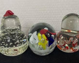 St Clair And Two Glass Paperweights