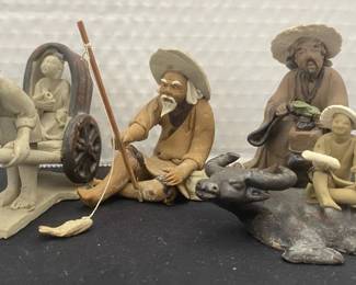 Vintage Chinese Mudmen Figurines