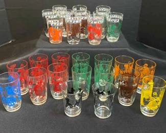 MCM 1950s Kraft Swanky Sips Juice Glasses Animals Bustling Betty And More