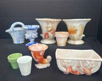 Akro Agate Lily Slag Vases With Vogue Mercantile Mini Slag Vases