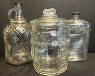 Planters Peanuts Glass Jar With Two Wine Jugs