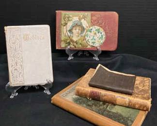 Antique Book Collection 1880early 1900s A Christmas Carol Gardeners Guide Autograph Book