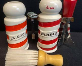 Vintage Barbers Blade Banks And Shaving Tools