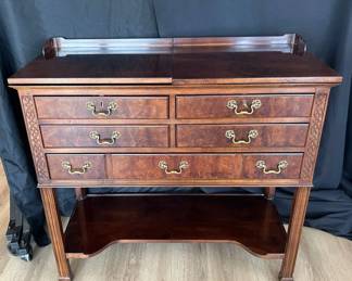 Vintage Henredon Aston Court Mahogany Flip Top Serving Table