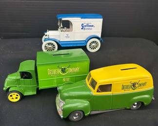 1950 Chevrolet John Deere 1926 Mack Diecast John Deere Truck 1917 Model T Van Scot Tissue Banks