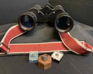 Military Sterling Silver Eagle Ring Binoculars Commemorative Pins