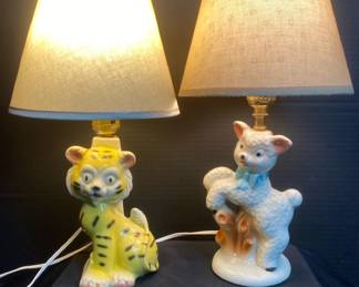Pair Of MCM Vintage Animal Lamps
