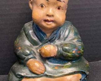 19th Century Chalkware Chinese Boy Figure