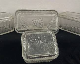 1940s Federal Glass Refrigerator Dishes