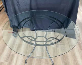 48 inch Glass Metal Round Dining Table