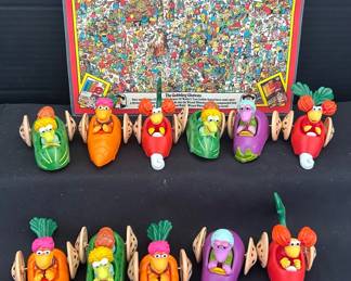 1991 Quaker Oats Cereal Wheres Waldo Game With Collection Of 1988 Fraggle Toys