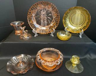 Collection Of Beautiful Pink And Yellow Decorative Glass