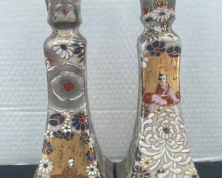 Handpainted Asian Candle Holders