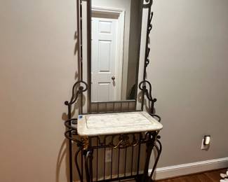 Metal and Marble Hall Tree