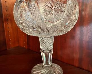 American Brilliant Cut Glass 11” Compote