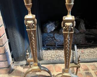 Large Brass Andirons