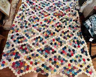 Large Handmade Rosette Quilt