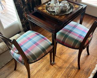 Mahogany Game Table w/2 Chairs