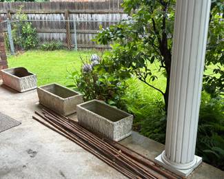 Lots of concrete planters