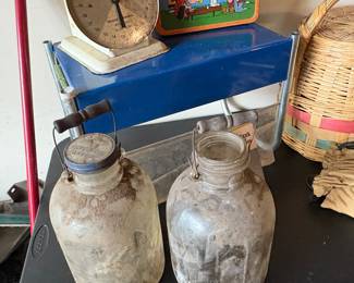 Wood Handle glass jars