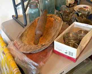 Wood dough bowl