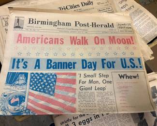 Original Historical Moon Landing Newspaper