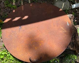 48" Large Solid Steel Firepit Bowl with Lid